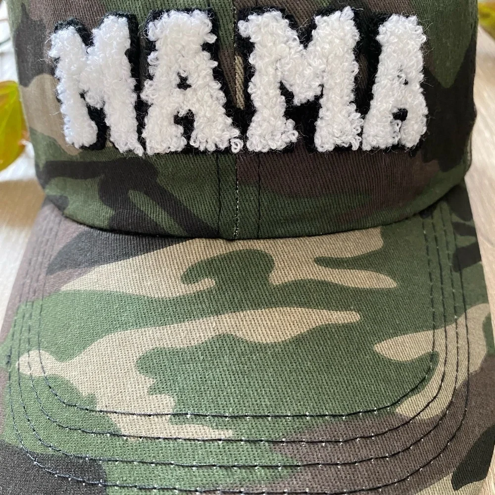 MAMA patch logo Army Print Camo Print Baseball Hat Cap Lightweight Sun Hat